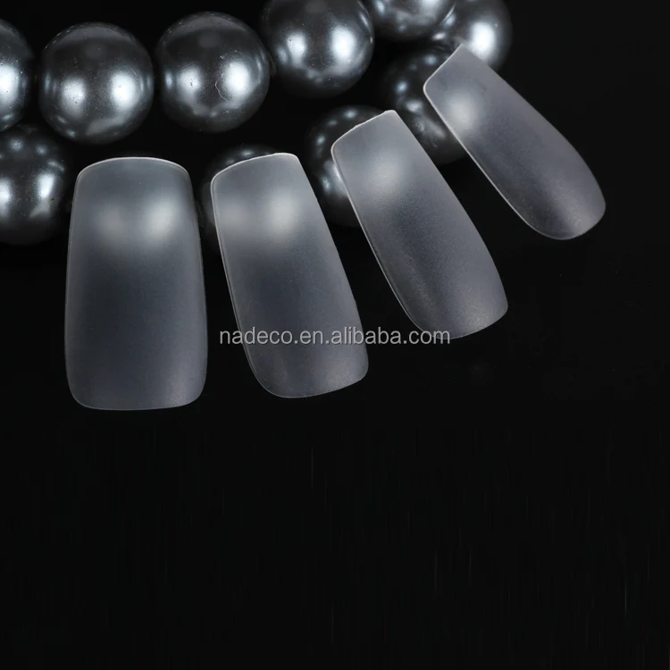 Super Thin Acrylic Soak Off No C Curve Matte Clear Full Cover Artificial Fingernails Square Gel Extension Nail Art Tips Kit