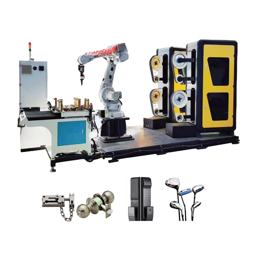 Stainless steel hardware robot deburring buffing polishing machine for guard door lock smart lock panel knife faucet