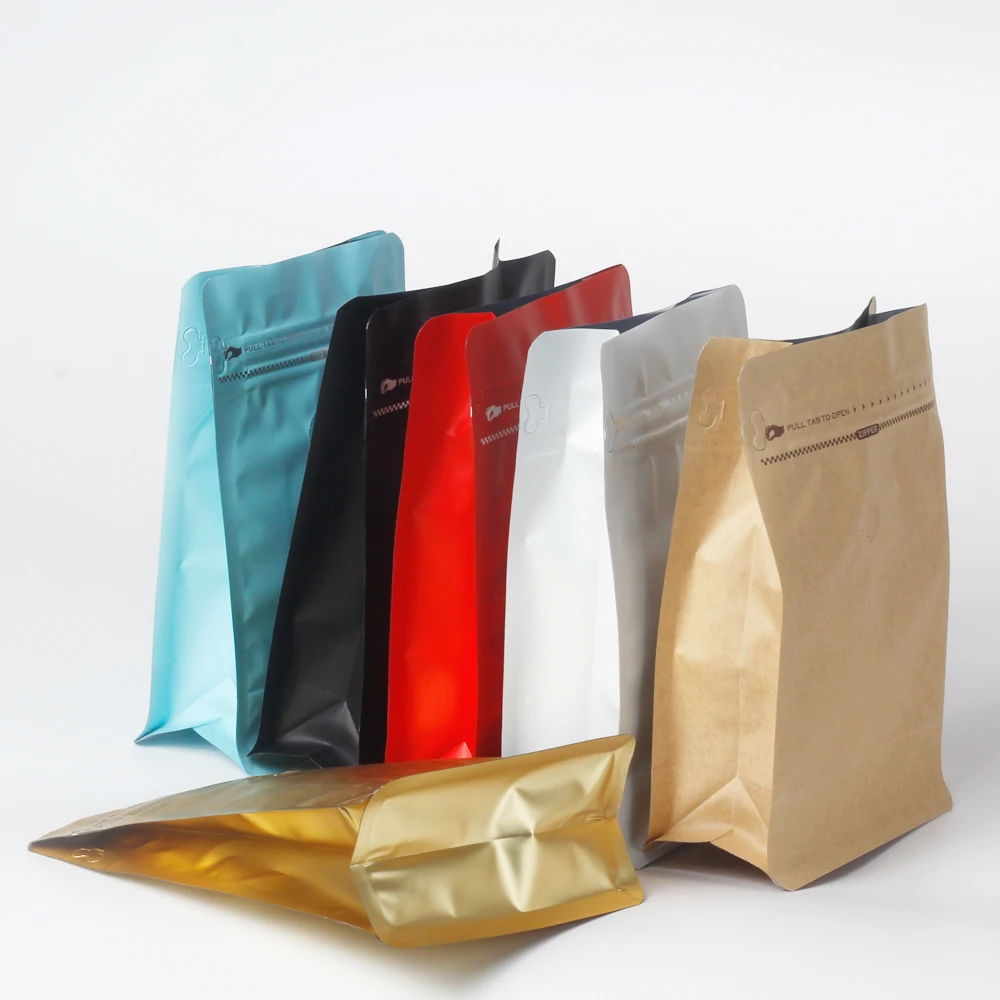 5lb coffe bag packaging bulk valve coffee bags wholesale flat bottom pouch