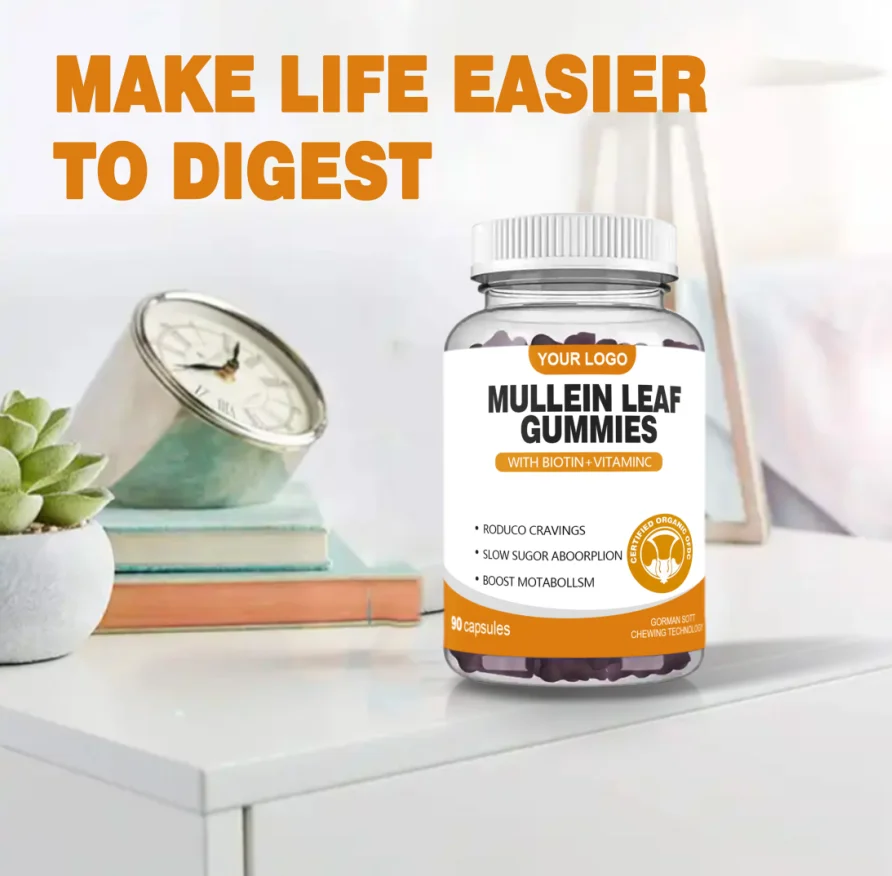 OEM Natural Mullein Leaf Gummies Supplements Lung Health mullein Gummies