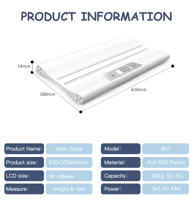 New Product Ideas Accurate Large Capacity 30kg 20kg 5g Digital Wifi Newborn Baby Weighing Scale Smart Electronic Infant Scale