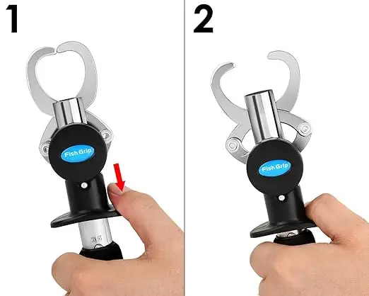 Fish Grip Holder with Scale Stainless Steel Fishing Gripper Fish Lip Grabber Saltwater Fishing Controller