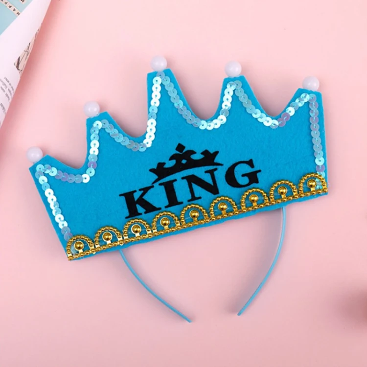 New Design Light Up Felt Kids Girls Crown