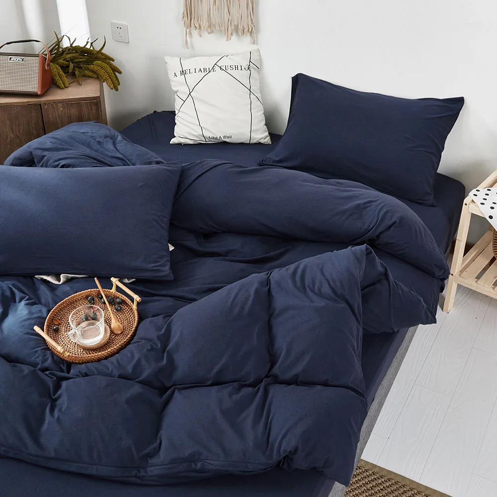 Wholesale Anti-bacteria Ultra Soft 100% Cotton jersey Knit Sheet Set plain bed queen size sheet set