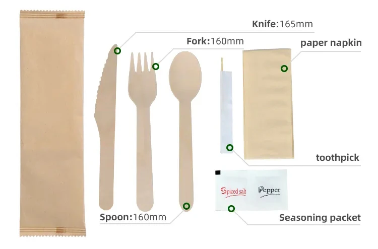 Одноразовые экологически чистые бумажные ложки для мороженого столовые приборы индивидуально бумажный нож вилка ложка и салфетка бумажное ремесло