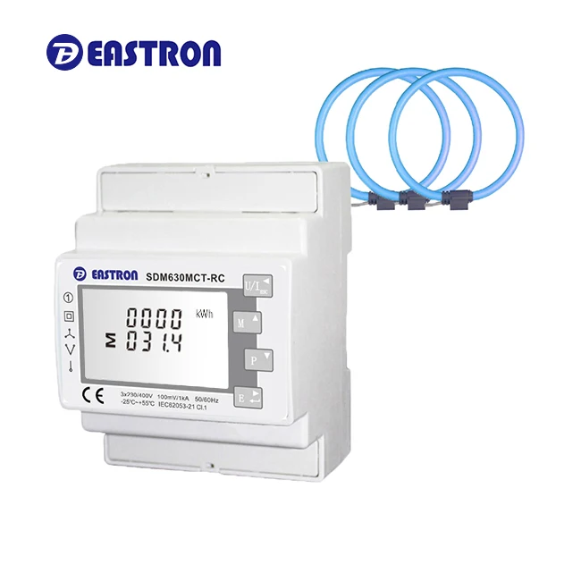 SDM630MCT-RC 3 Phase RS485 Modbus RTU High Accuracy Rogowski Coil without External Integrator Energy Meter for Remote Monitoring