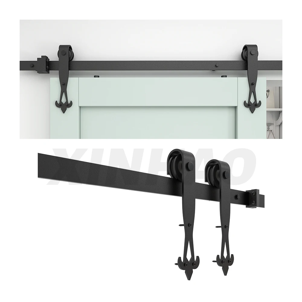 Carbon Steel Wholesale Barn Door Hardware Slide Sliding Barn Doors Hardware Track Rail Iron Accessories for wooden door