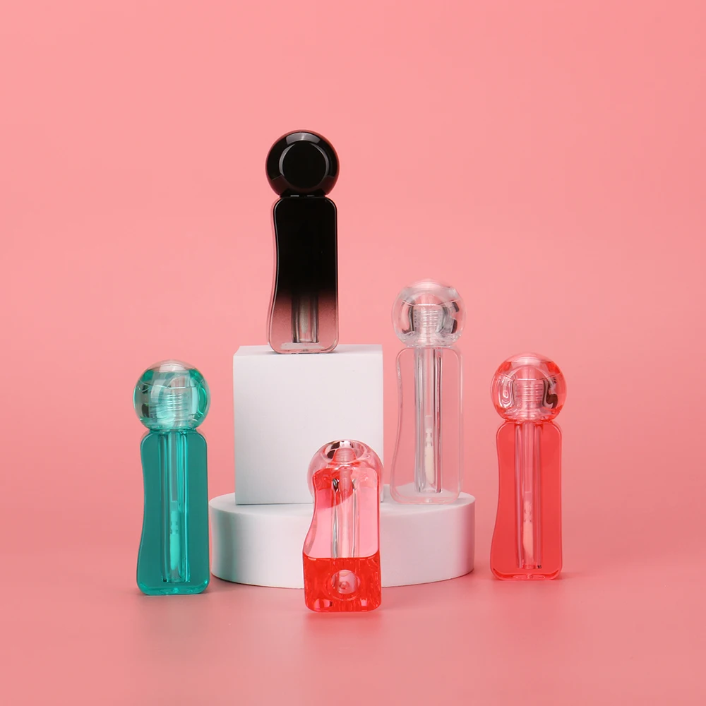 OMI Recyclable Clear Lipgloss Tubes 5ml Capacity Empty Cosmetic Containers with Brush Special Plastic Candy Shape Lipstick Tubes