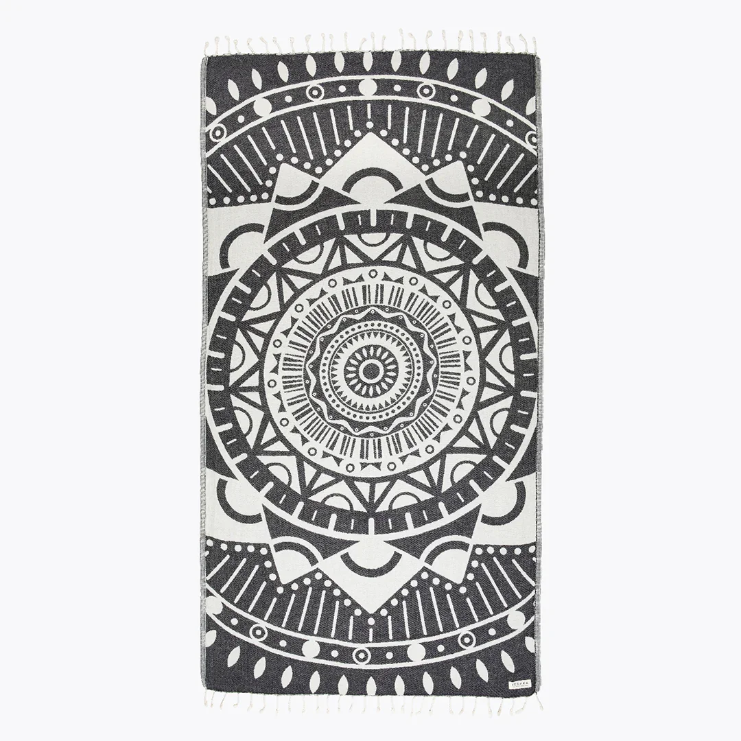 quick dry custom printed jacquard patterned turkish fouta hammam beach towel custom logo