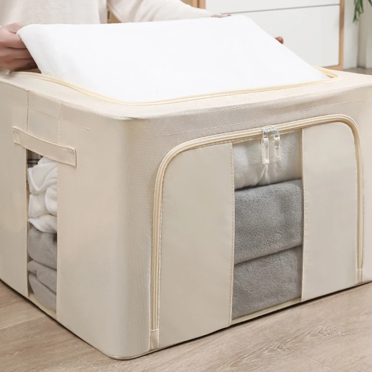 Waterproof foldable oxford fabric storage box large capacity storage organizer box oxford cloth steel frame storage box