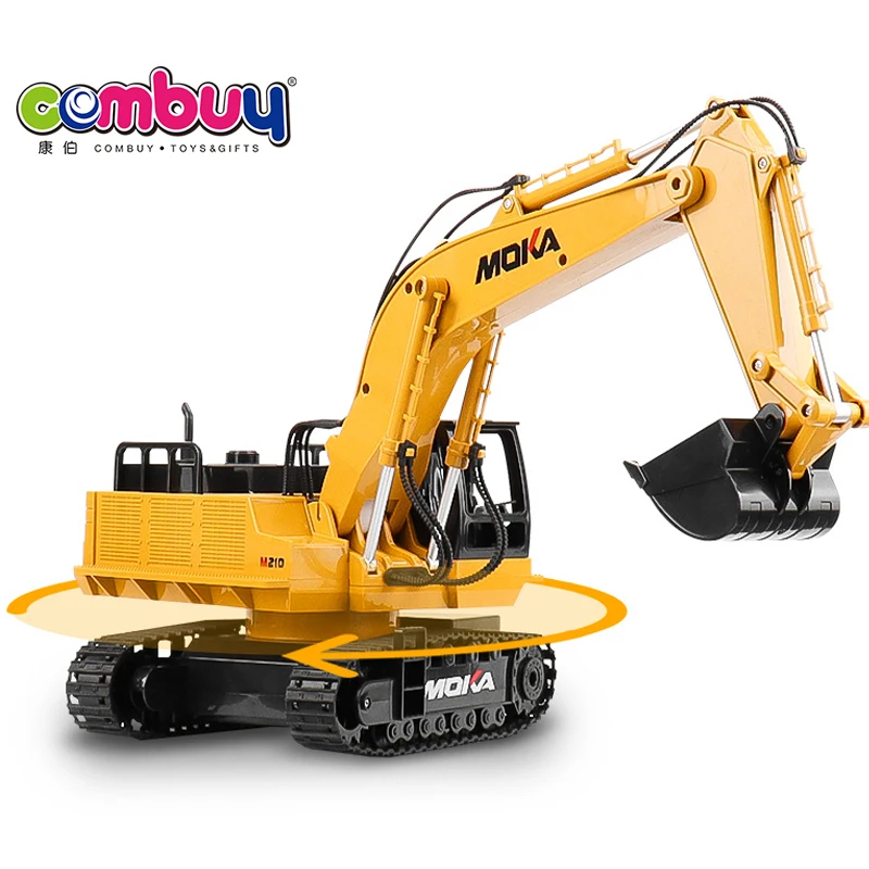 Diecast model alloy rc truck rotating table toy remote control excavator