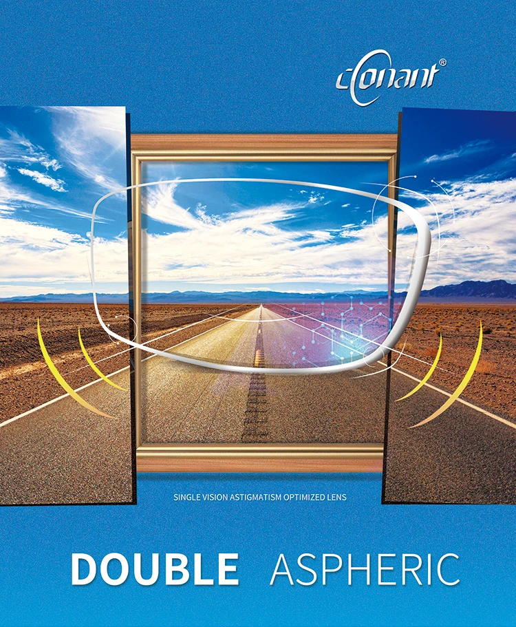 Shanghai Conant Optics Rx Prescription Lens 1.60 D-free Doubleside Freeform Sunfilter Photochromic(Gray)
