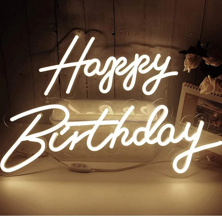 wholesale custom wall happy birthday open closed wedding acrylic flex logo neon sign business neon light led letter light
