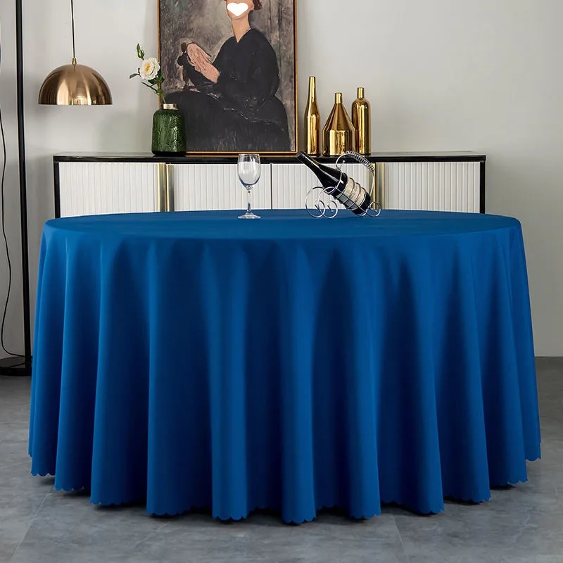 Wholesale White 120-Inch Round Polyester Tablecloth Party Banquet Wedding Tablecover Waterproof Table Cloth