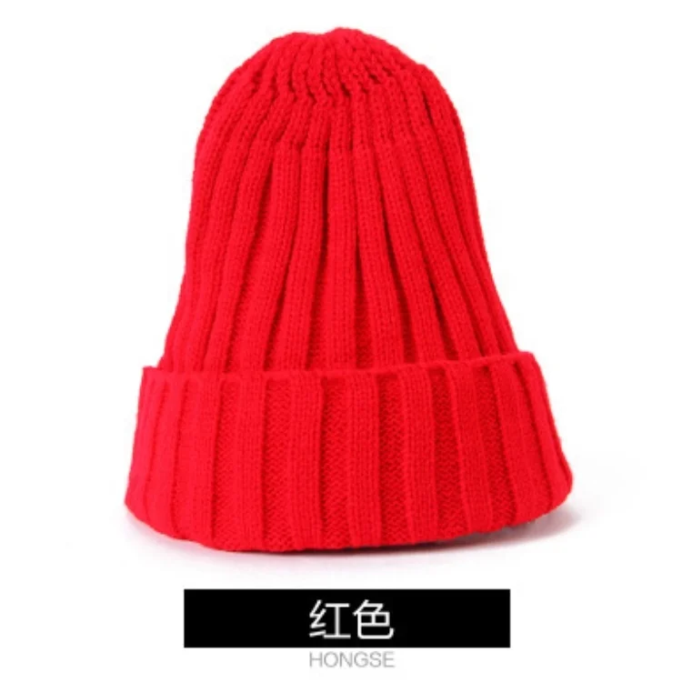 Женская шапка унисекс из смеси хлопка, однотонные теплые мягкие вязаные шапки в стиле хип-хоп, мужские зимние шапки, женские шапочки, облегающие шапки для девочек, оптовая продажа