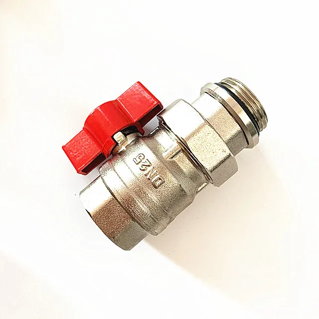 1-1/4 Brass Ball Valve for floor heating manifold Radiant NPT Ball Valve Blue And RED butterfly Handel Ball valve