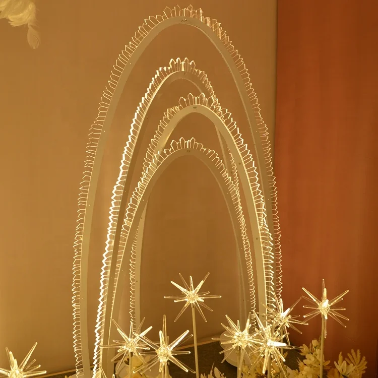 2022TOP Grade Luxury  High Quality Iron +Acrylic with LED Arch Shape Background Stage event party Wedding decorations