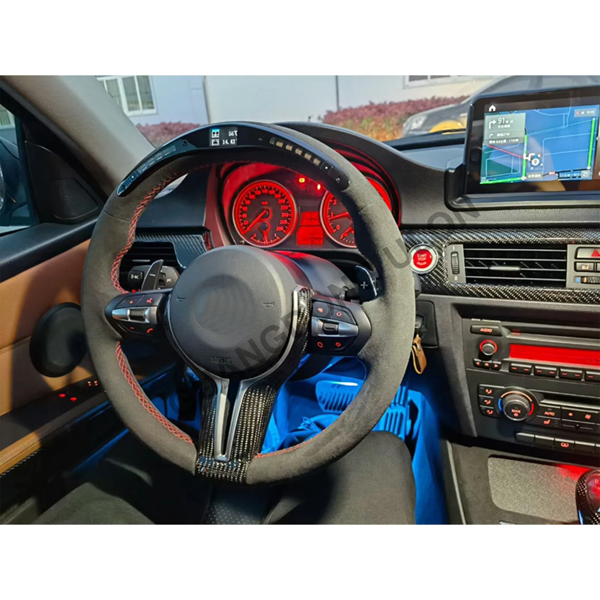 LED Racing Steering Wheel Fit For BMW M2 M3 M4 M5 F18 F10 F15 F16 F20 F22 F30 F32 F36 f40 F80 F90 carbon fiber Steering Wheel