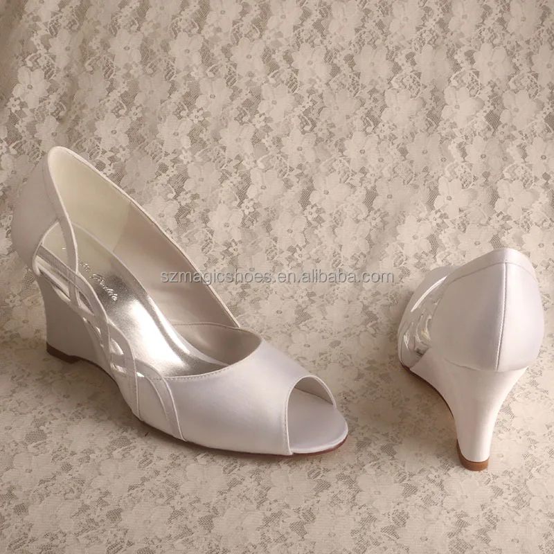Wholesale White Wedding Wedges Shoes for Women