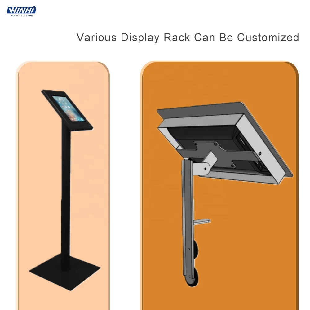 Customized retail shoe store 21.5inch Floor Standing lcd display cabinet Acrylic showcase display