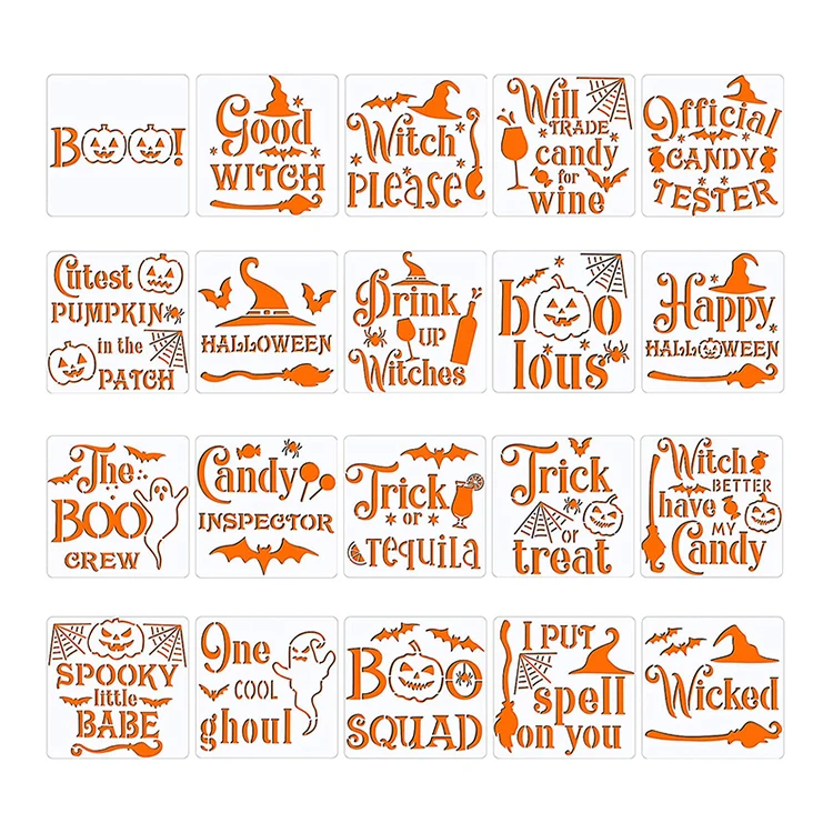 Custom Plastic Pumpkin Halloween DIY Drawing Wall Art Painting Decoration Stencil For Scrapbook Cookies Wall And Furniture