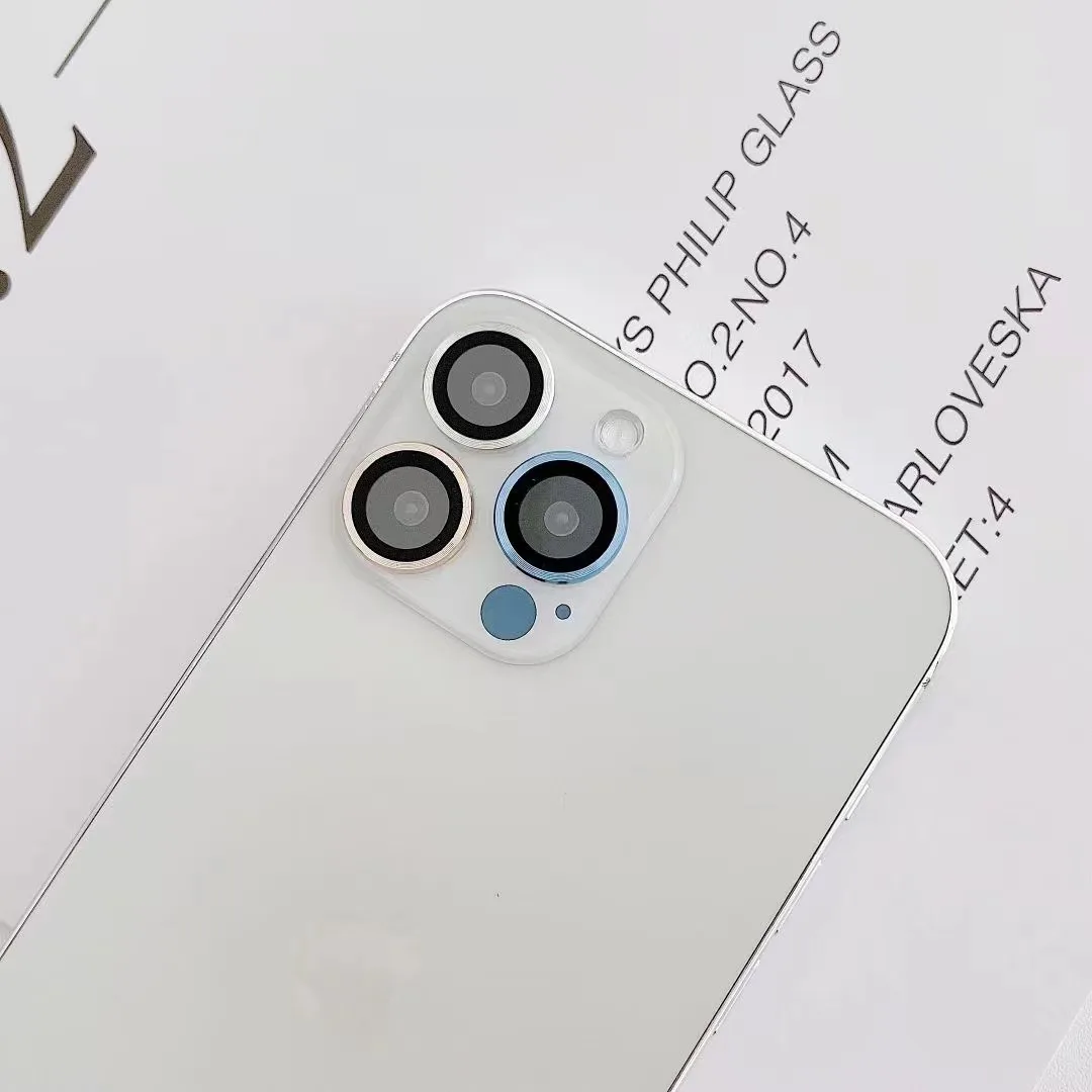 High Definition Anti-Scratch Wire Drawing Pattern Circle For Iphone 12 Pro max Camera lens protector Metal Cover