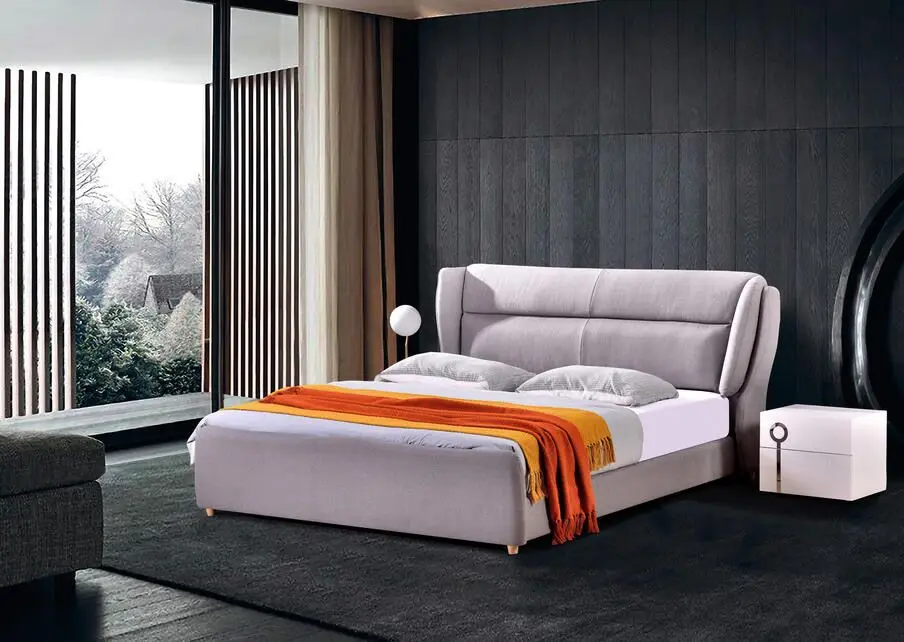 1,8 м двуспальная кровать кожа мягкая кровать массажер современный многофункциональный татами кожа кровать с Bluetooth динамик