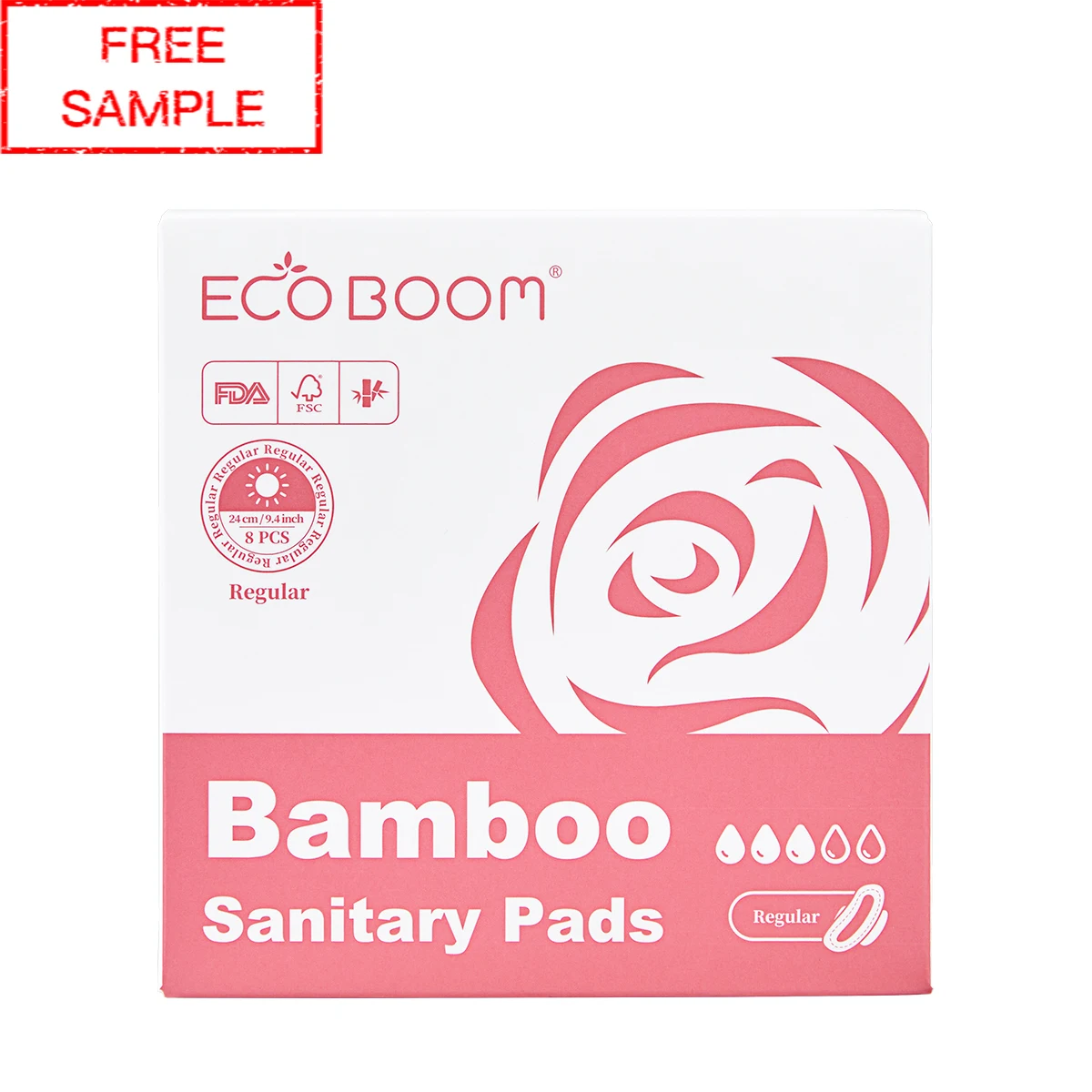 ECO BOOM eco friendly sustainable nature flushable teenage women ultra thin import brand menstrual pads