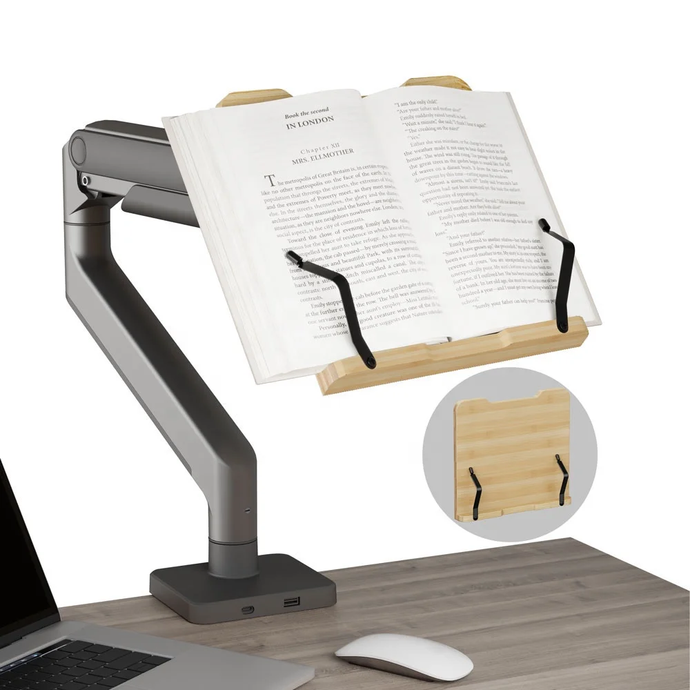 Wholesale Factory OEM ODM Universal Bamboo Laptop Book Holder for Monitor Arms VESA Compatibility Eco-Friendly