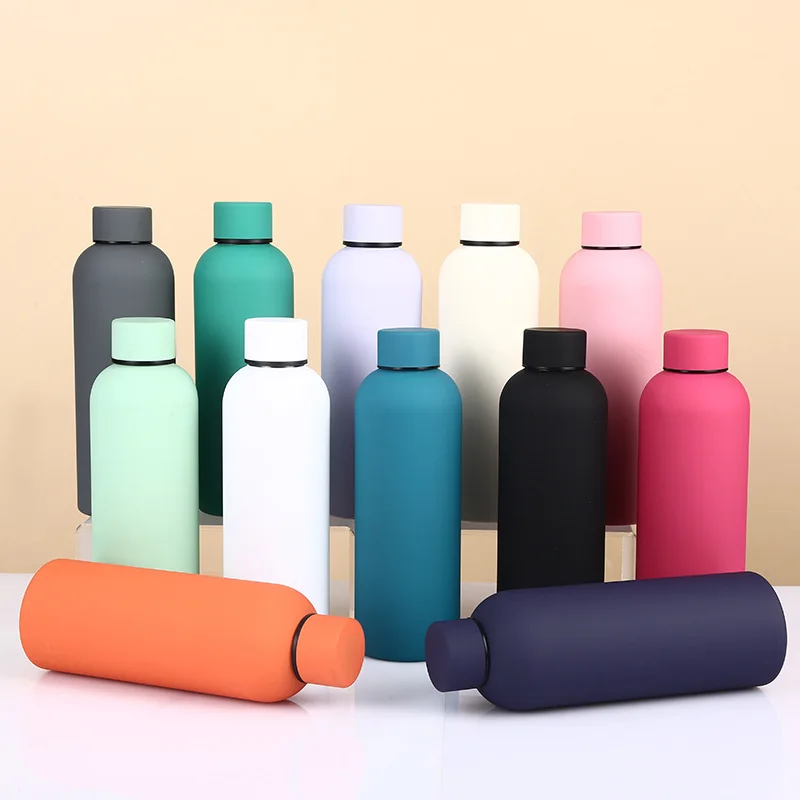 Wholesale 500ML 304 Stainless Steel Small Mouth Double Layer  Insulated Coffee Cup Vacuum Sports Mental Water Bottle