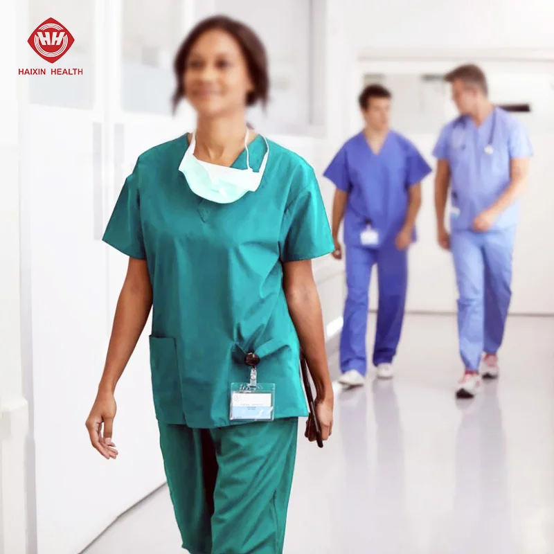 Doctors hospital uniforms medical scrubs unisex surgical pajamas breathable V Neck Disposable medical scrub uniform for men