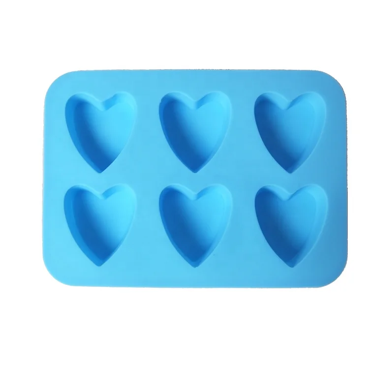 Силиконовая форма в форме сердца, 6 штук