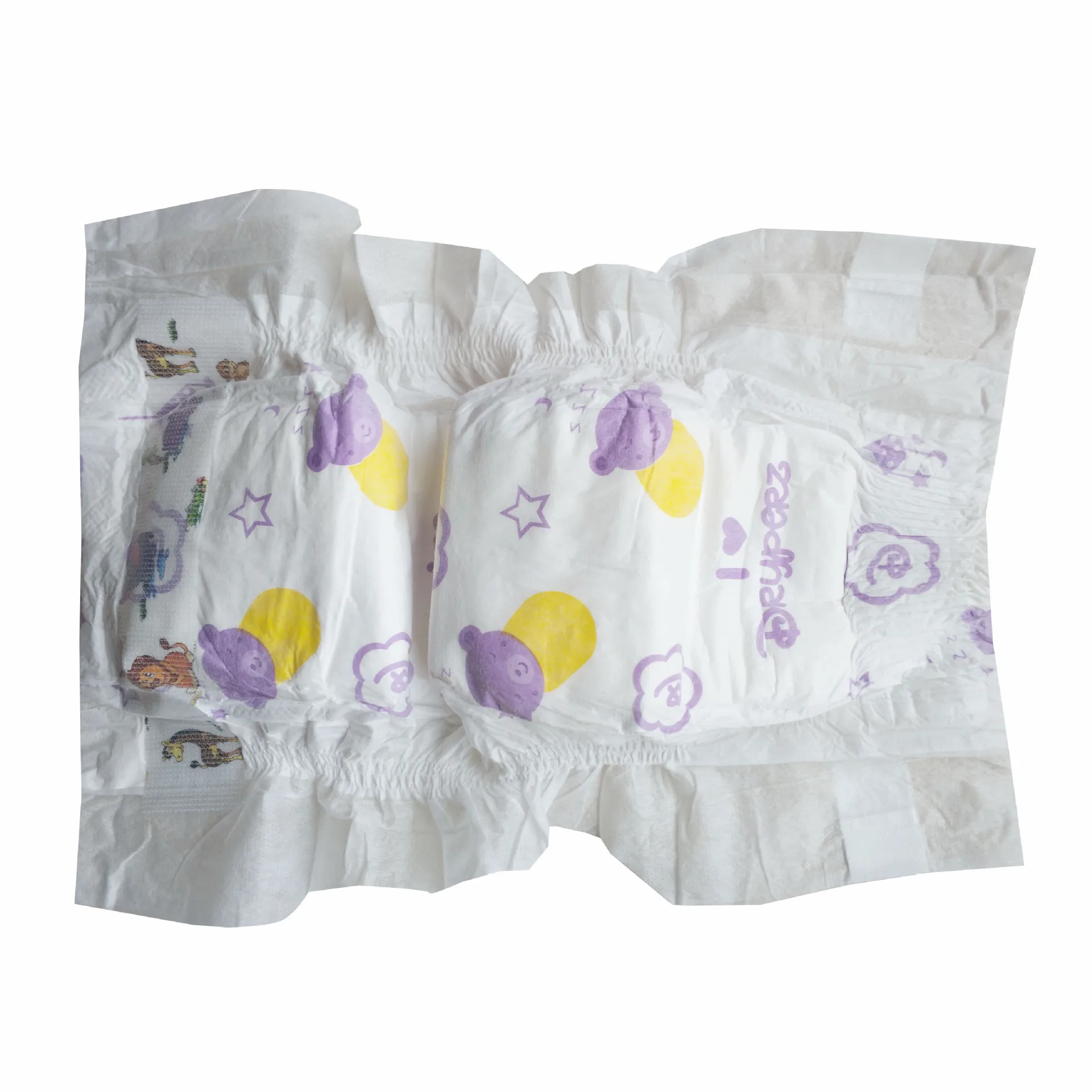Oem Korean Baby Diapers Baby Diapers Free Samples S M L Xl Non Woven Fabric Printed Magic Tape Baby Diapers USA Fluff Pulp