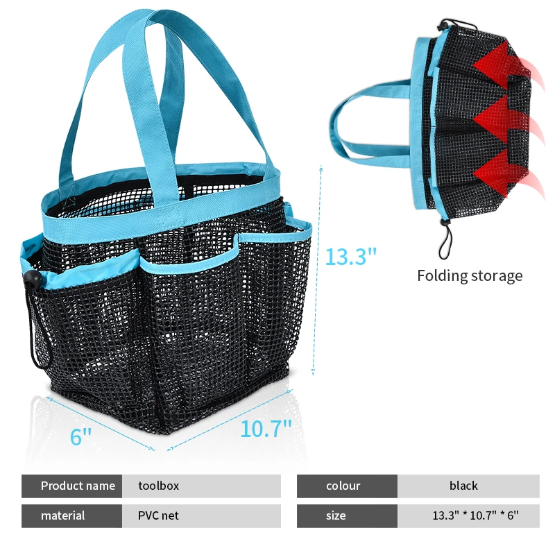 Hanging Portable Toiletry Bag College Dorm Essentials Quick Dry Bath Organizer Mesh Shower Caddy Tote Bag