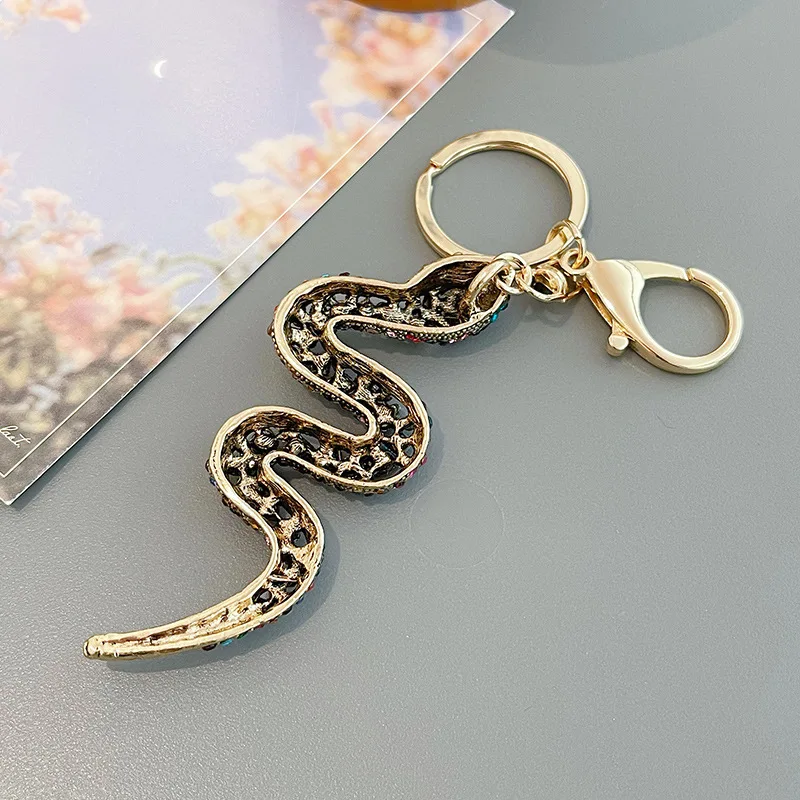 metal rhinestone snake key chain from China toy sake for new year