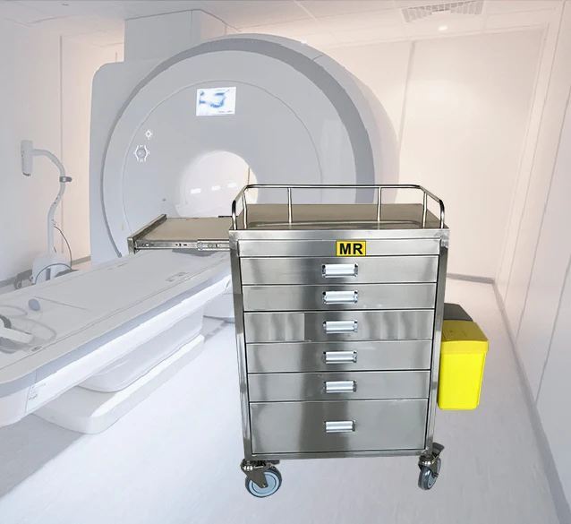 MR medicine trolley with 6 drawers for MR room use/ for 1.5T and 3.0T hospital MR equipment/ CE certified