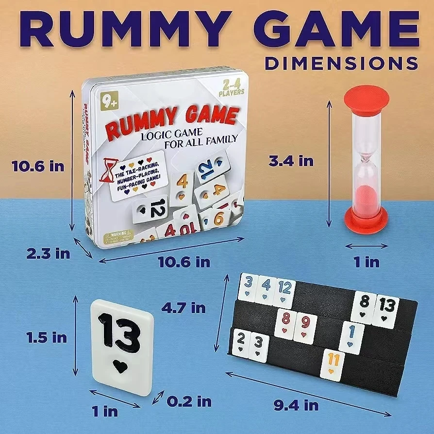 Custom 106 Personalized Rummy Tiles Game Travel Size in a box