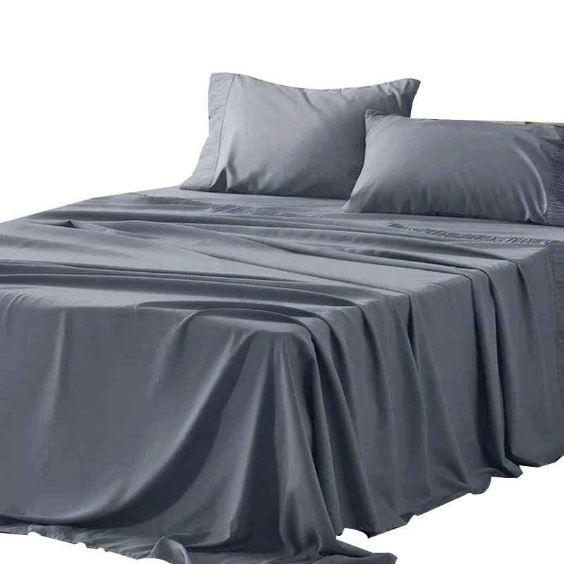 New design bedsheet set Hot Selling 1800TC microfiber 85g fabric bed sheet with pillowcase set for home online