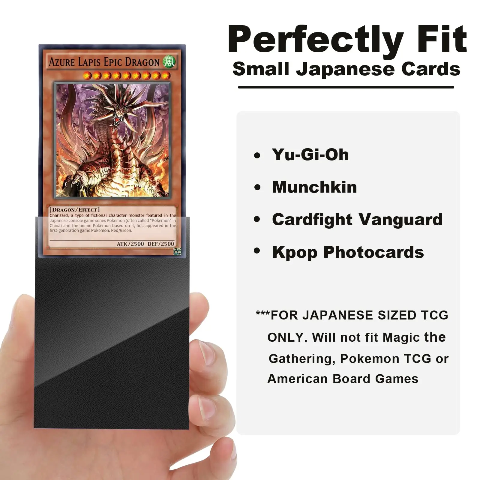62x89mm Back Textured Perfect Shuffling Protect Your Japanese Sized Trading Cards Kpop Photocard Yu-gi-oh Card Sleeve