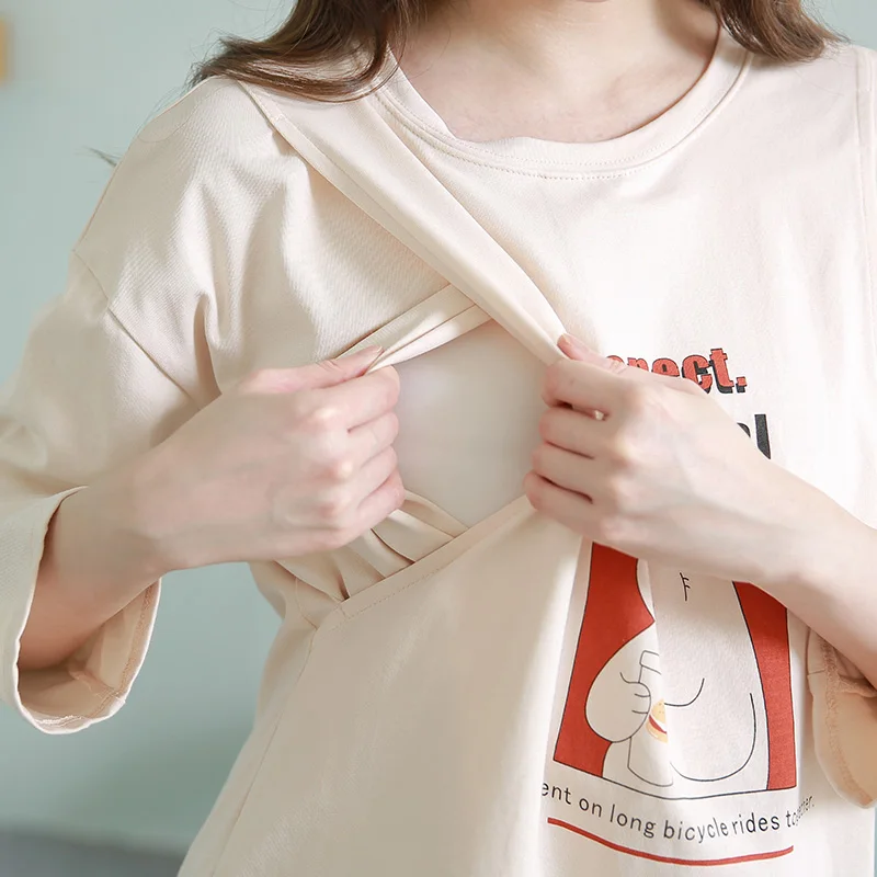 Latest women pajamas ready to ship nursing wear set thin Christmas nursing pajamas for mamas