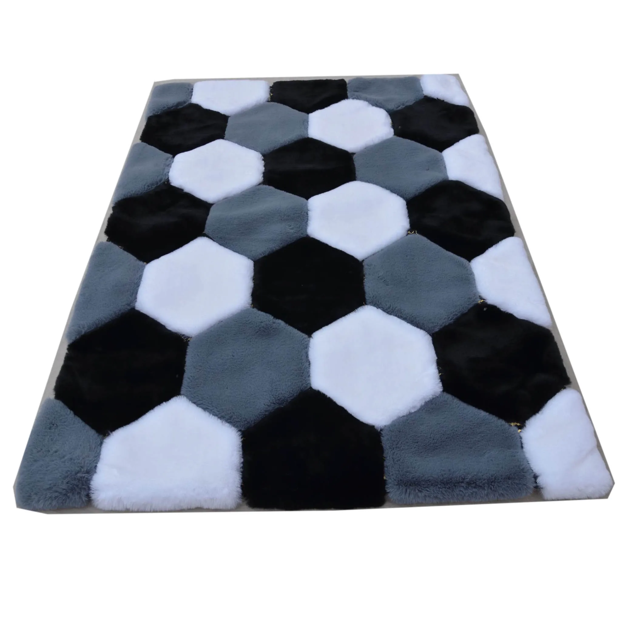 Faux Rabbit Fur Carpet For Bedroom Fluffy Floor Mat Patchwork Rug Living Room