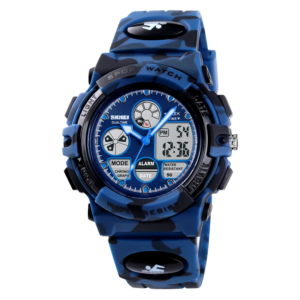 Multiple Time Zone Display Wholesale Factory Children Analog Digital Watch for Kids Boy Girl