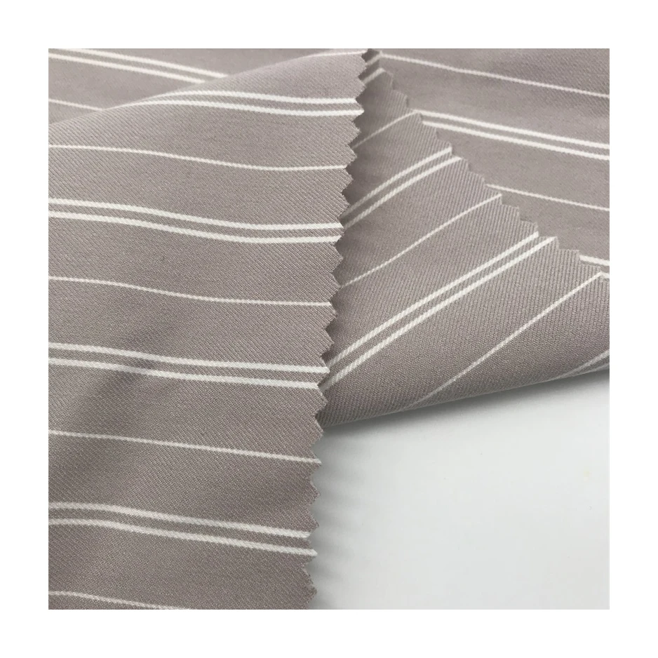 
Factory Direct Sales Beige Viscose/Nylon/Spandex Elasticity/Softness for Striped Shirt Fabric 