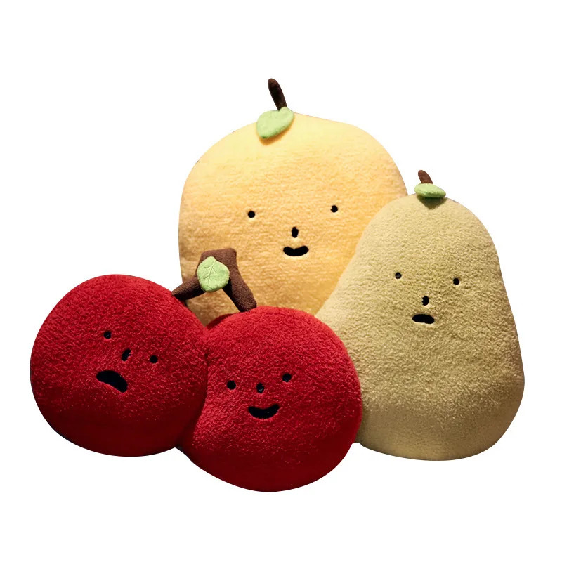 Wholesale New Creative Cute Cartoon Fruit Watermelon Cherry Banana Pear Pineapple Throw Pillow Plush Toy Studio Photo Props