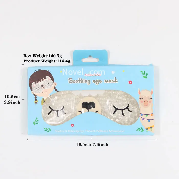 Sale White Cartoon Reusable Hot Cold Gel Beads Eye Ice Pack Sleep Compress Mask