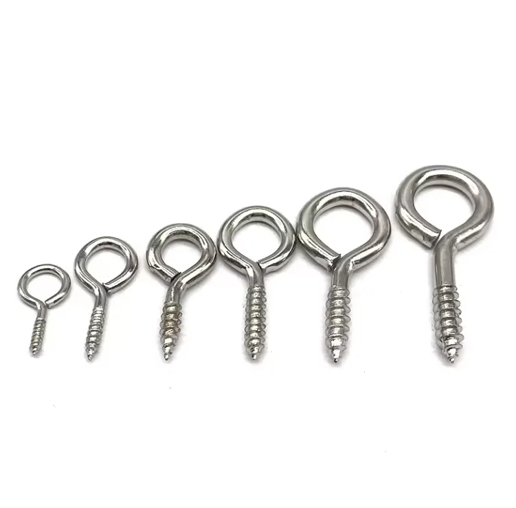 Custom Stainless Steel Self-Tapping Hook Eye Screw Metric Measurement System