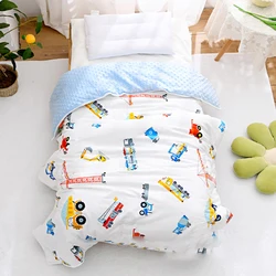 Double Sided Design Comforter Premium Cotton Filling Newborn Woven Quilt Blanket For Kids Babies Toddlers