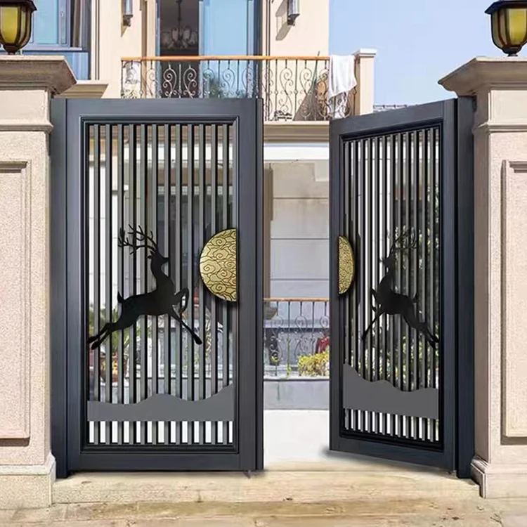 Aluminium Courtyard Louver Villa Sliding Door elegant modern wrought iron gate design for garden house