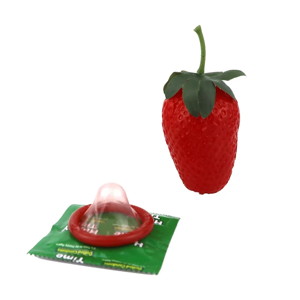 Peach, green apple, blueberry, strawberry, banana, orange, fruit flavored condom