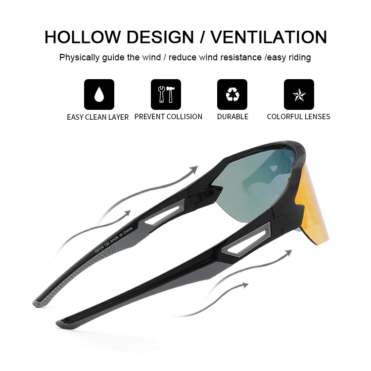 Спортивные солнцезащитные очки Gafas Ciclismo с зеркальной рамкой и сменными